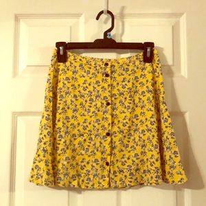 H&M Yellow Floral Skirt